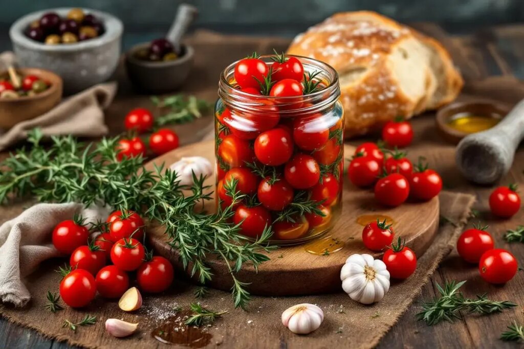 Je confis mes tomates cerises au thym et olive : je les garde au frais toute la semaine.jpg