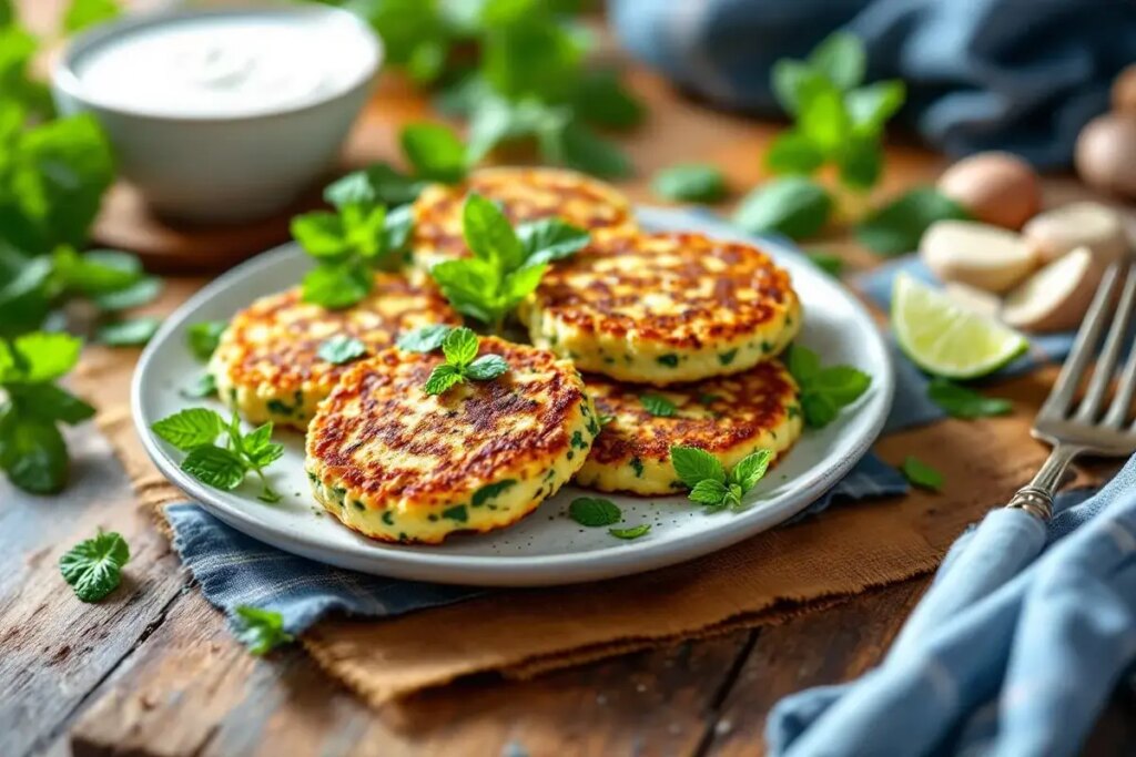 Je fais ces galettes courgette‑menthe au four à l’avance, parfaites froides avec yaourt.jpg