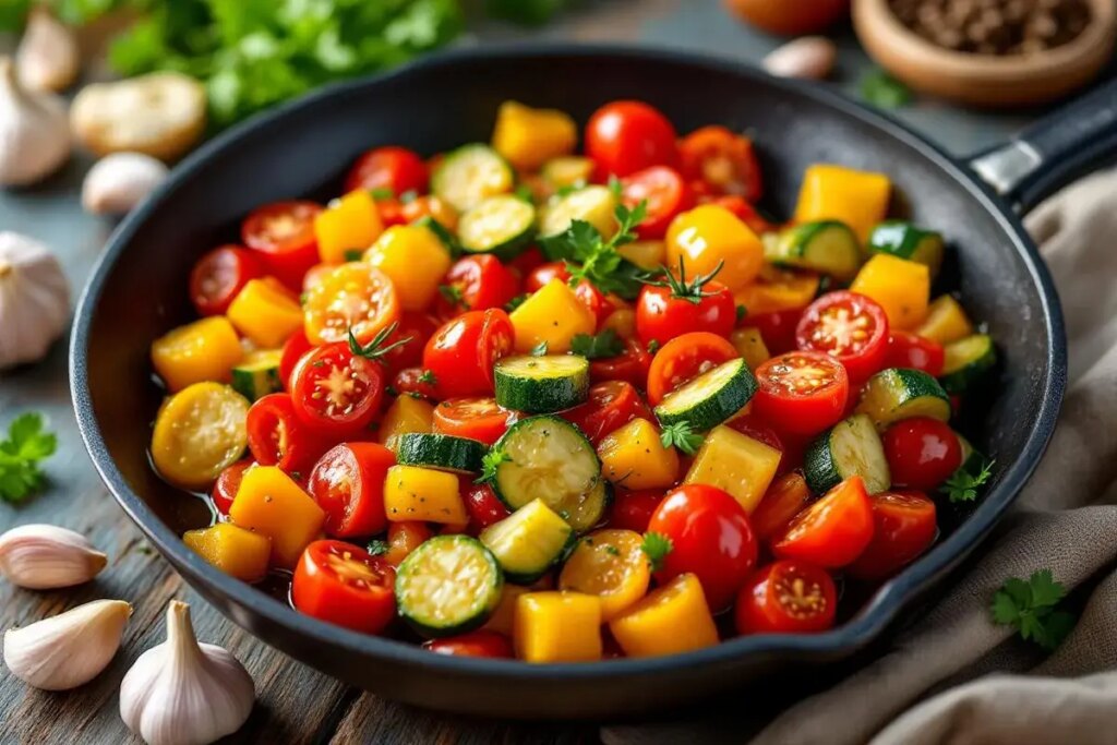 Je fais cette poêlée tomates-poivrons-courgettes en express : à savourer chaud ou froid selon l’envie.jpg