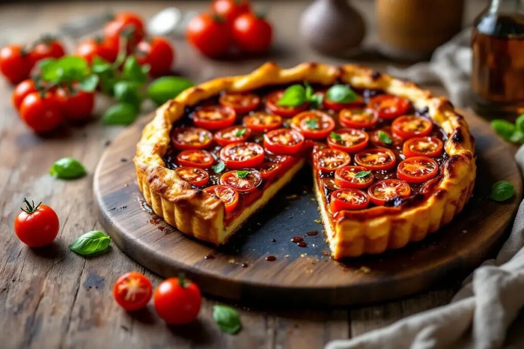 Je ne fais plus de Tatin classique : tomates et balsamique version sucrée-acide irrésistible.jpg